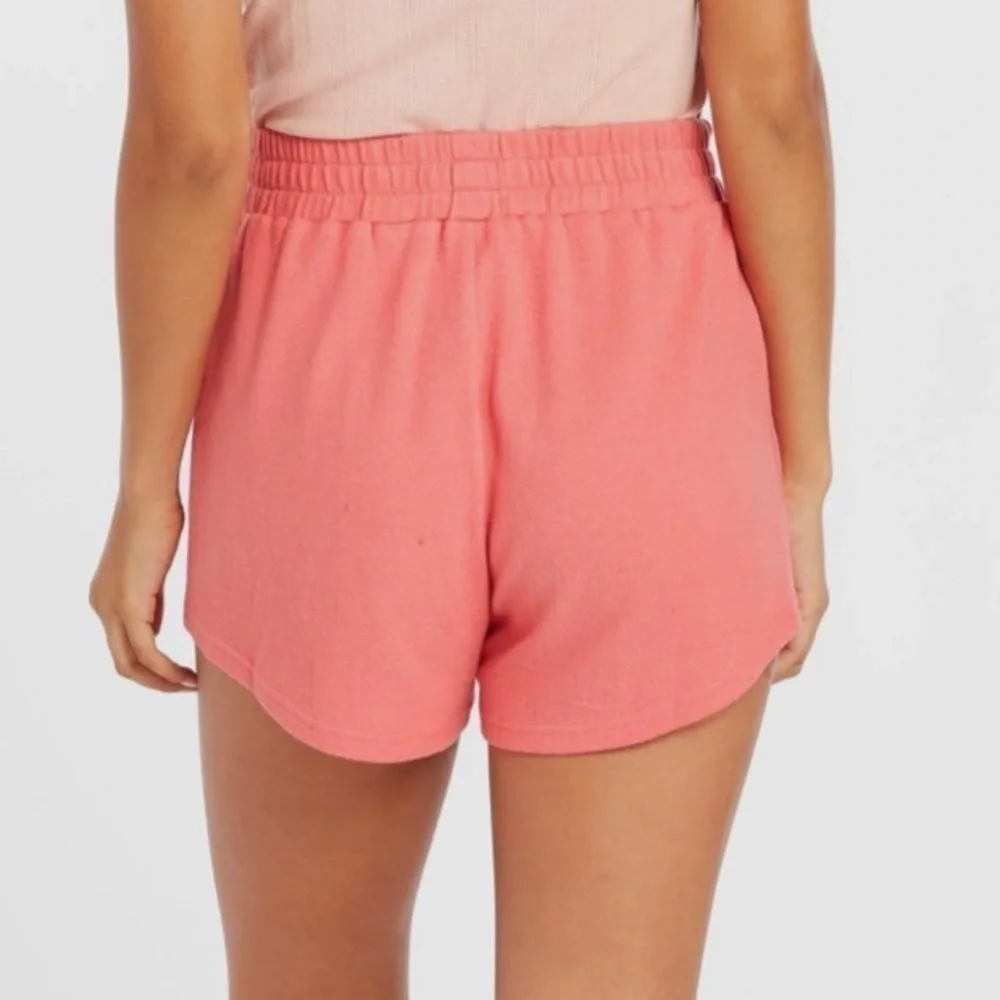 NWT Volcom Lived In Lounge Fleece Lace Up Shorts in Electric Coral